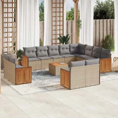 VIDAXL VIDA XL Salon de jardin 13 pcs - Beige