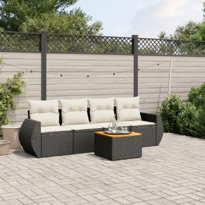 VIDAXL VIDA XL Salon de jardin 5 pcs avec coussins