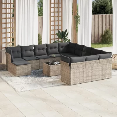 VIDAXL VIDA XL Salon de jardin avec coussins 13 pcs