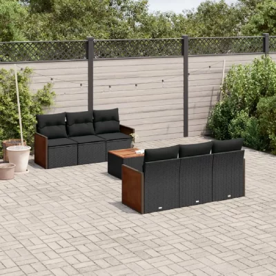 VIDAXL VIDA XL Salon de jardin avec coussins 7 pcs