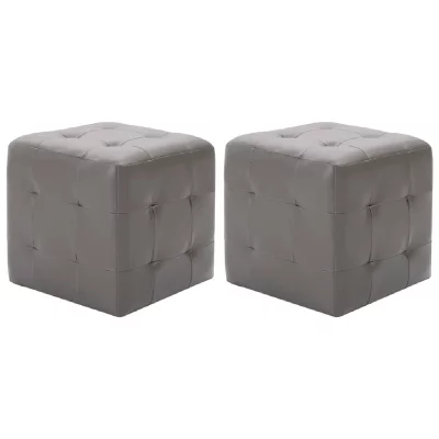 VIDAXL  - 2 pcs Tables de chevet Gris 30x30x30 cm Similicuir Gris