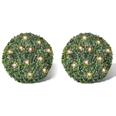 VIDAXL  - 2 pi&egrave;ce de boule 35 cm avec guirlande lumineuse solaire 24 led n/a