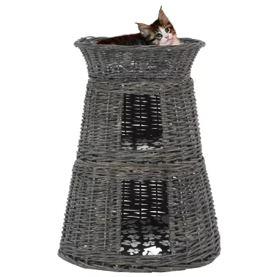 VIDAXL  3-delige Kattenmandenset met kussens 47x34x60 cm wilgen170772 