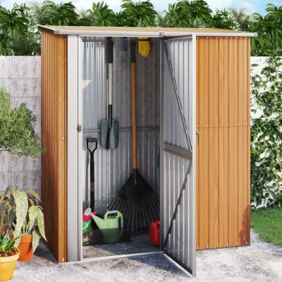 VIDAXL  - Abri de jardin 180,5x97x209,5 cm acier galvanis&eacute; aspect bois