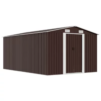 VIDAXL  - Abri de jardin 257x392x181 cm M&eacute;tal Marron Brown