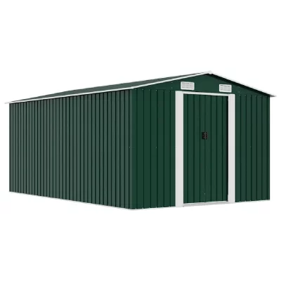 VIDAXL  - Abri de jardin 257x392x181 cm M&eacute;tal Vert Green