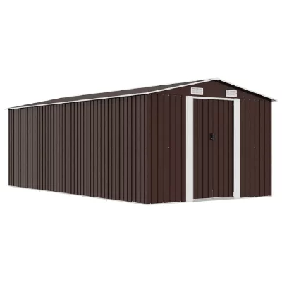 VIDAXL  - Abri de jardin 257x489x181 cm M&eacute;tal Marron Marron