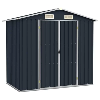 VIDAXL  abri de jardin anthracite 205x129x183 cm acier galvanis&eacute; 46299