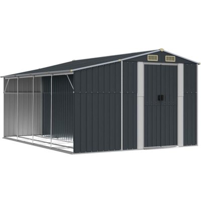 VIDAXL  Abri De Jardin Anthracite 277x365,5x179 Cm Acier Galvanis&eacute;