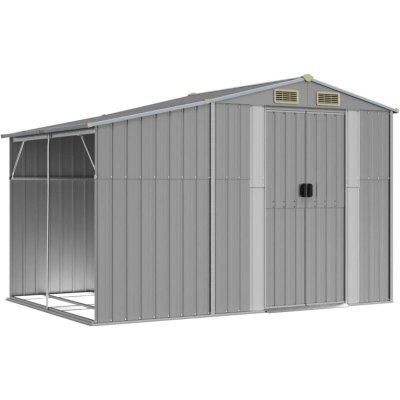 VIDAXL  Abri De Jardin Gris 277x192,5x179 Cm Acier Galvanis&eacute;