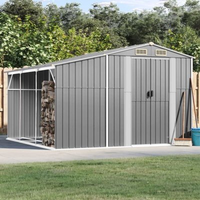 VIDAXL  abri de jardin gris 277x279x179 cm acier galvanis&eacute;