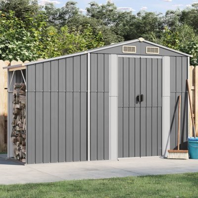 VIDAXL  abri de jardin gris 277x93x179 cm acier galvanis&eacute;