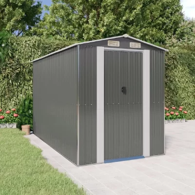VIDAXL  - Abri de jardin Gris clair 192x357x223 cm Acier galvanis&eacute;