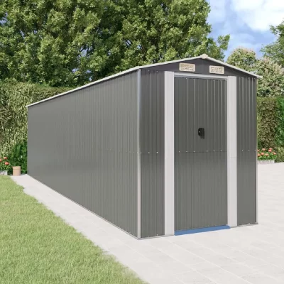 VIDAXL  - Abri de jardin Gris clair 192x772x223 cm Acier galvanis&eacute;