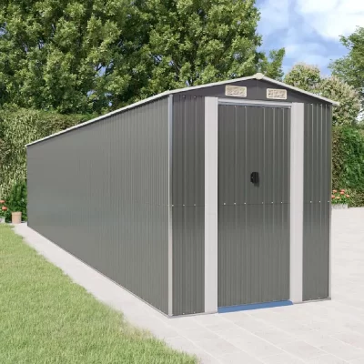 VIDAXL  - Abri de jardin Gris clair 192x938x223 cm Acier galvanis&eacute;