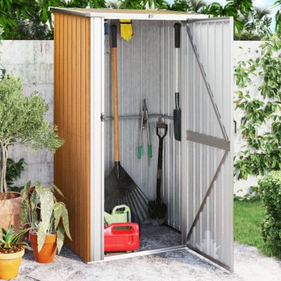 VIDAXL  Abri De Jardin Marron 118,5x97x209,5 Cm Acier Galvanis&eacute;
