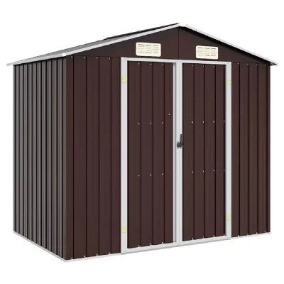 VIDAXL  abri de jardin marron 205x129x183 cm acier galvanis&eacute; 46300 
