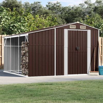 VIDAXL  abri de jardin marron 277x279x179 cm acier galvanis&eacute;
