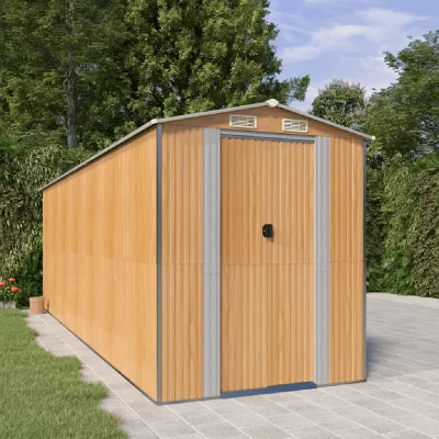 VIDAXL  - Abri de jardin Marron clair 192x606x223 cm Acier galvanis&eacute;