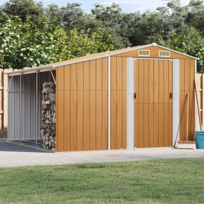 VIDAXL  abri de jardin marron clair 277x279x179 cm acier galvanis&eacute;
