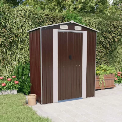VIDAXL  - Abri de jardin Marron fonc&eacute; 192x108x223 cm Acier galvanis&eacute;