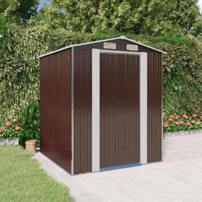VIDAXL  - Abri de jardin Marron fonc&eacute; 192x191x223 cm Acier galvanis&eacute;