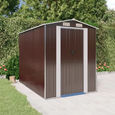 VIDAXL  - Abri de jardin Marron fonc&eacute; 192x274x223 cm Acier galvanis&eacute;