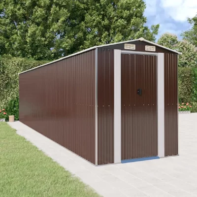 VIDAXL  - Abri de jardin Marron fonc&eacute; 192x772x223 cm Acier galvanis&eacute;