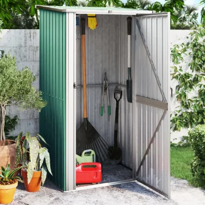 VIDAXL  Abri De Jardin Vert 118,5x97x209,5 Cm Acier Galvanis&eacute;