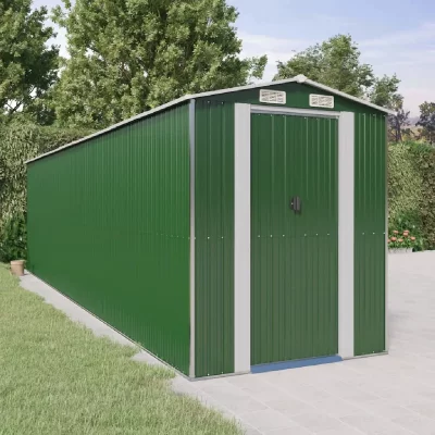 VIDAXL  - Abri de jardin Vert 192x772x223 cm Acier galvanis&eacute;