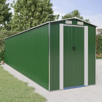 VIDAXL  - Abri de jardin Vert 192x855x223 cm Acier galvanis&eacute;