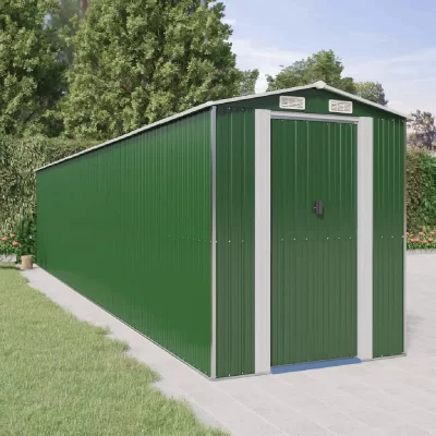 VIDAXL  - Abri de jardin Vert 192x938x223 cm Acier galvanis&eacute;