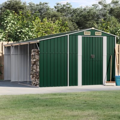 VIDAXL  Abri De Jardin Vert 277x365,5x179 Cm Acier Galvanis&eacute;
