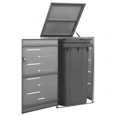 VIDAXL  - Abri pour poubelle 69x77,5x115 cm Inox Anthracite