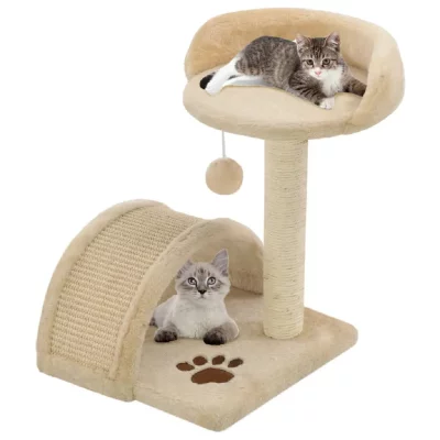 VIDAXL  - Arbre &agrave; chat avec griffoir en sisal 40 cm Beige et Marron Beige