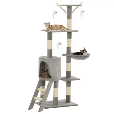 VIDAXL  - Arbre &agrave; chat avec griffoirs en sisal 138 cm Gris