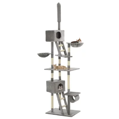 VIDAXL  - Arbre &agrave; chat avec griffoirs en sisal 230-260 cm Gris Gris