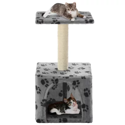 VIDAXL  Arbre &Agrave; Chat Avec Griffoirs En Sisal 55 Cm Gris Motif De Pattes