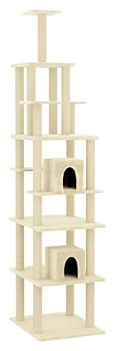 VIDAXL  Arbre &Agrave; Chat Avec Griffoirs En Sisal Cr&egrave;me 216 Cm