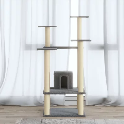 VIDAXL  Arbre &Agrave; Chat Avec Griffoirs En Sisal Gris Clair 110 Cm
