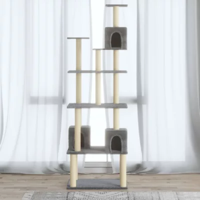 VIDAXL  - Arbre &agrave; chat avec griffoirs en sisal Gris clair 188 cm