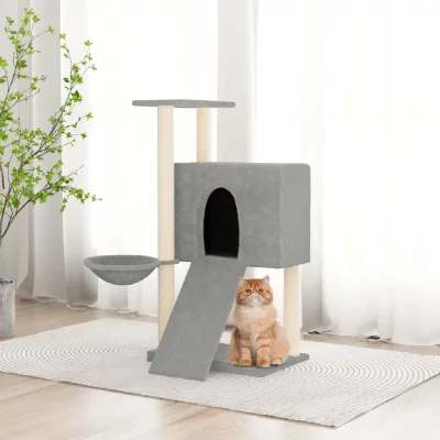 VIDAXL  Arbre &Agrave; Chat Avec Griffoirs En Sisal Gris Clair 96 Cm