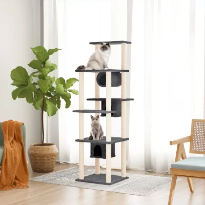 VIDAXL  Arbre &Agrave; Chat Avec Griffoirs En Sisal Gris Fonc&eacute; 169 Cm