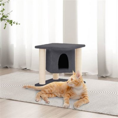 VIDAXL  Arbre &Agrave; Chat Avec Griffoirs En Sisal Gris Fonc&eacute; 37 Cm