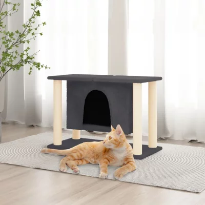 Vidaxl Arbre &Agrave; Chat Avec Griffoirs En Sisal Gris Fonc&eacute; 50 Cm