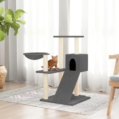 VIDAXL  Arbre &Agrave; Chat Avec Griffoirs En Sisal Gris Fonc&eacute; 82 Cm