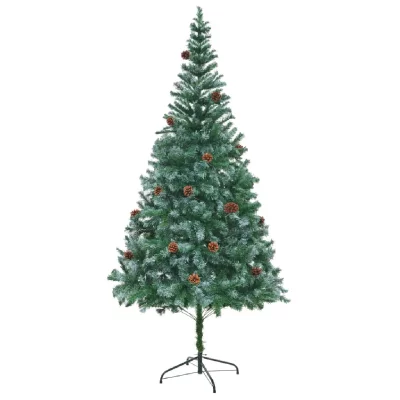 Vidaxl arbre de no&euml;l artificiel avec pommes de pin 210 cm 60179