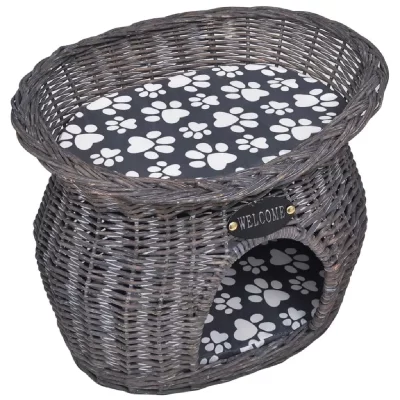 VIDAXL  - Arbre/maison &agrave; chat avec coussin Saule Gris