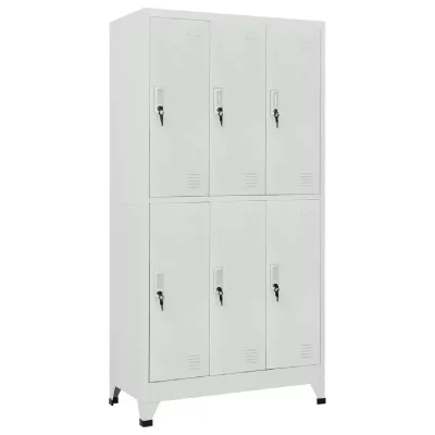 vidaXL Armoire &agrave; casiers avec 6 compartiments Acier 90x45x180 cm Gris 