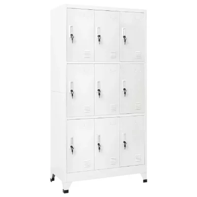 vidaXL Armoire &agrave; casiers avec 9 compartiments Acier 90x45x180 cm Gris 
